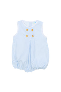 Boys Blue Pinstripe Button Bubble