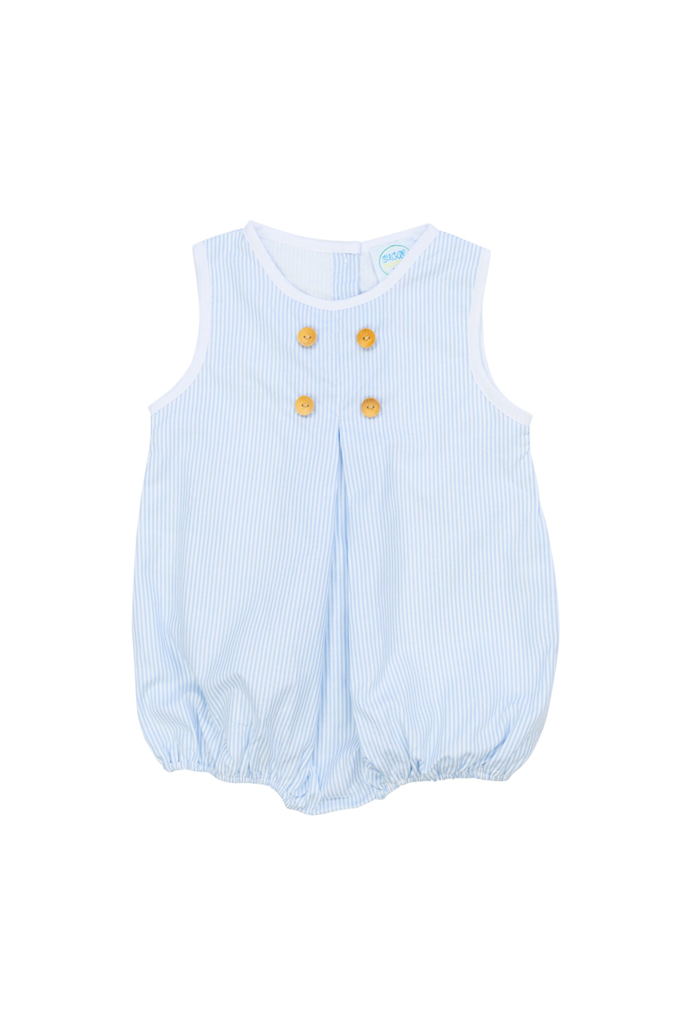 Boys Blue Pinstripe Button Bubble