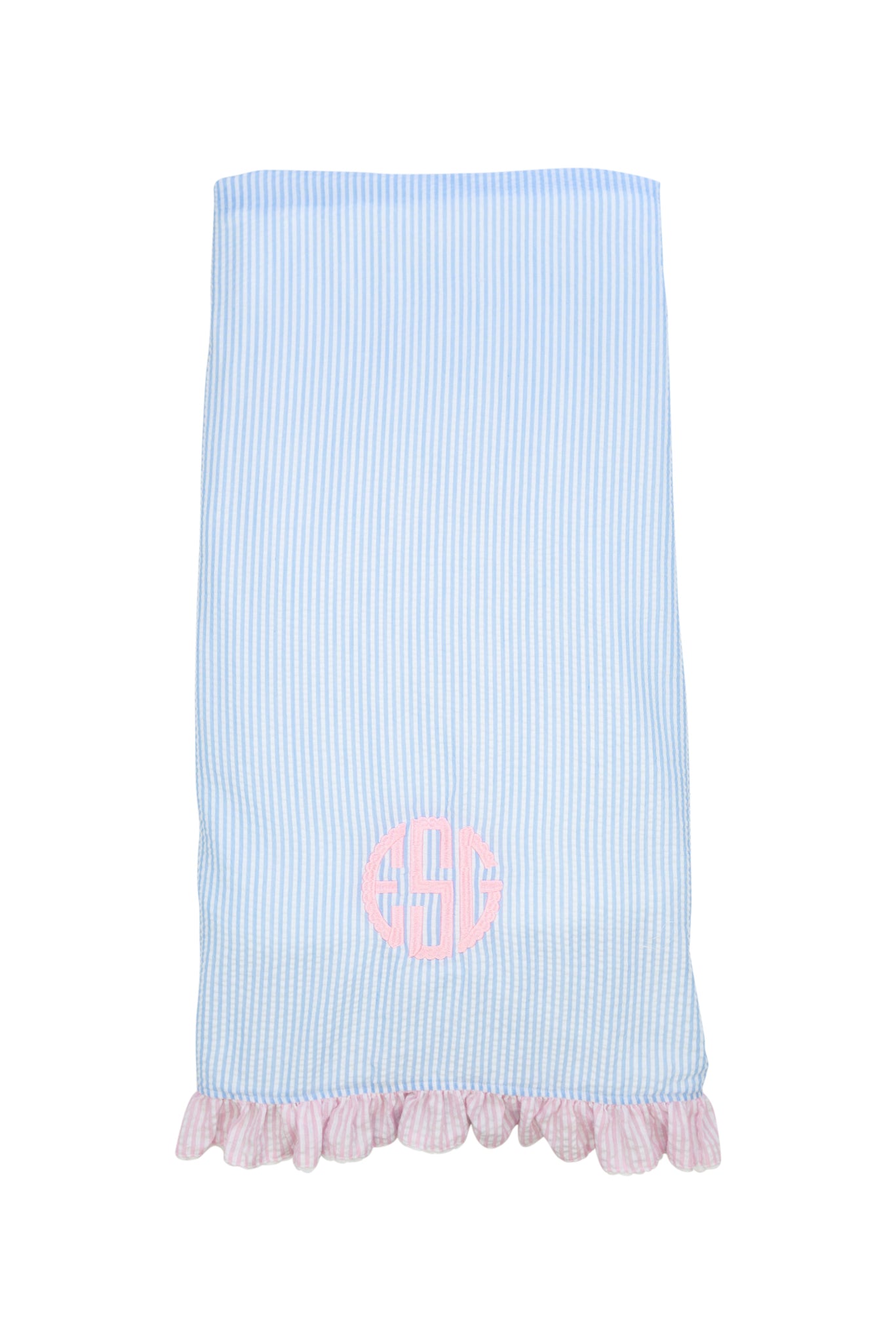 Girls Blue/Pink Seersucker Beach Blanket