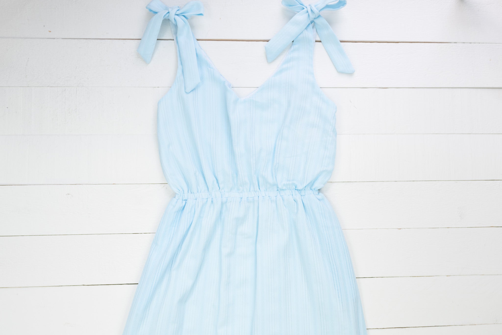 Mom Blue Linen Dress