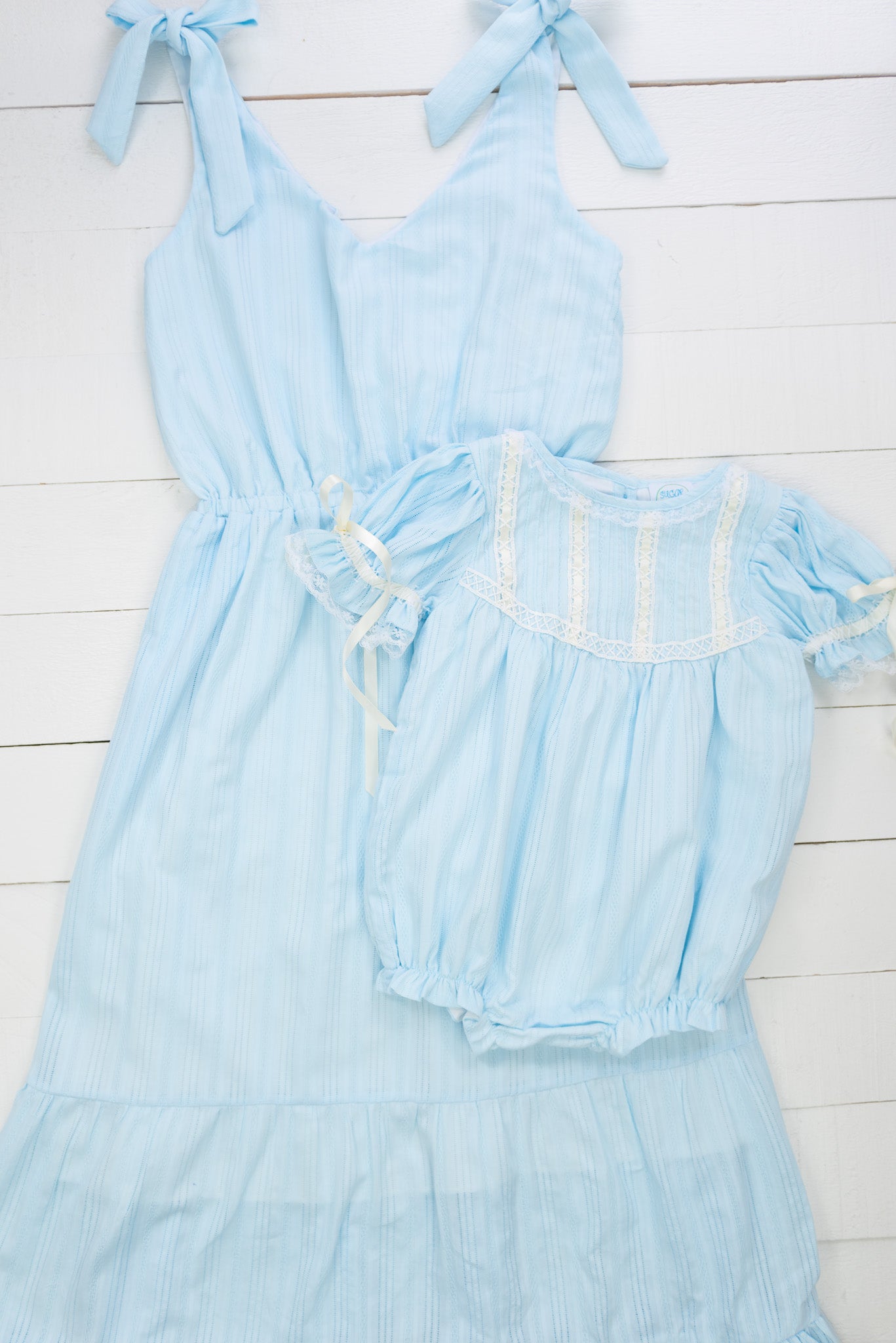 Mom Blue Linen Dress