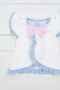 Girls Blue/Pink Bow Swim Cover
