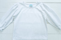 Girls Knit White Long Sleeve Shirt Only
