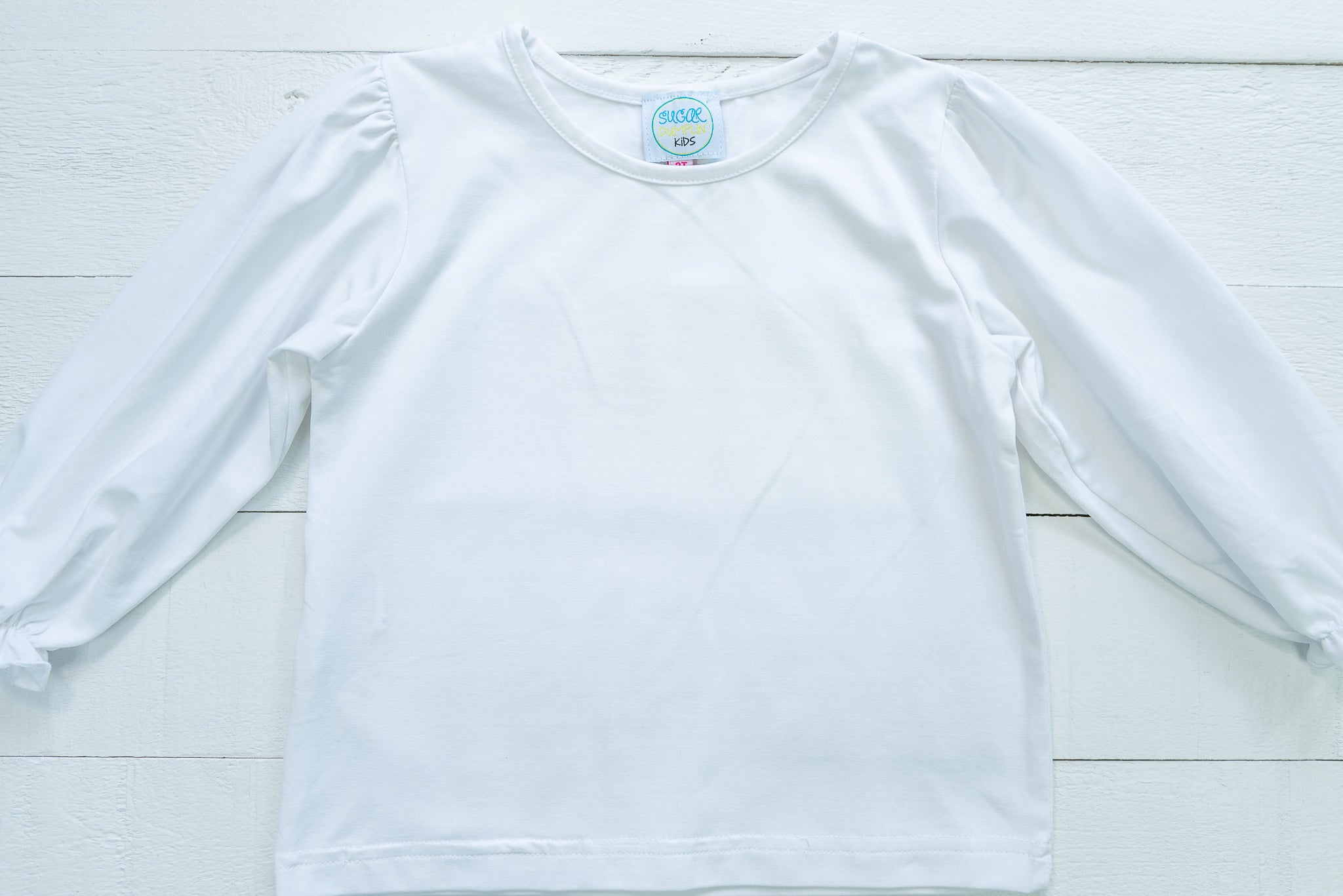 Girls Knit White Long Sleeve Shirt Only