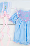 Girls Elegant Blues Bonnet