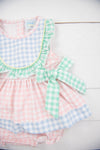 Girls Color Block Diaper Set