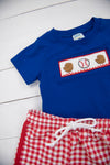 Boys Smocked Home Run Shorts Set