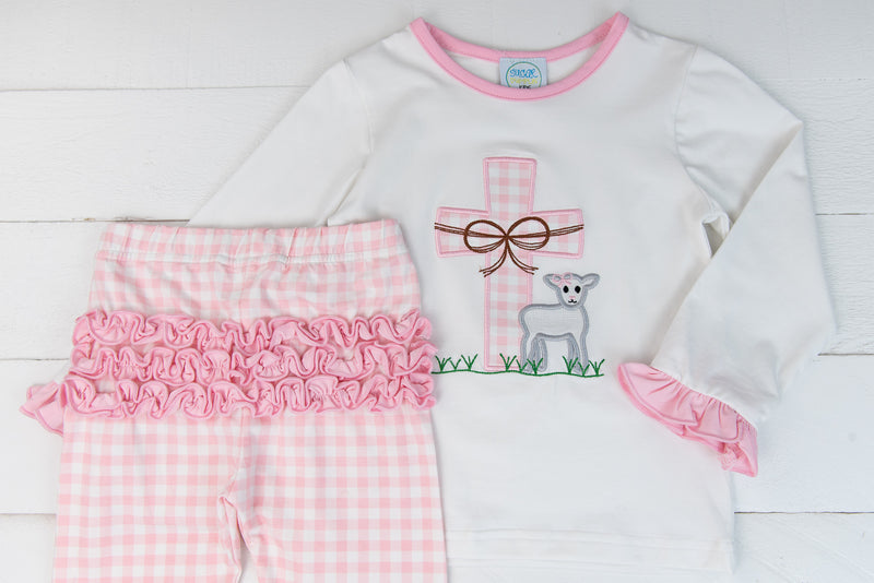 Girls Little Lamb PJ Pants Set