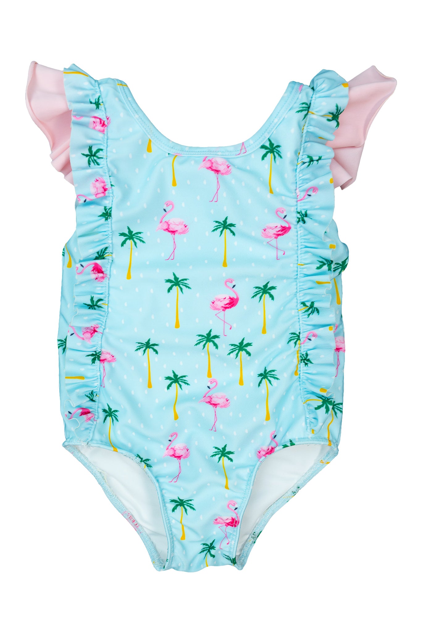 Girls Flamingo 1 Piece Swimsuit