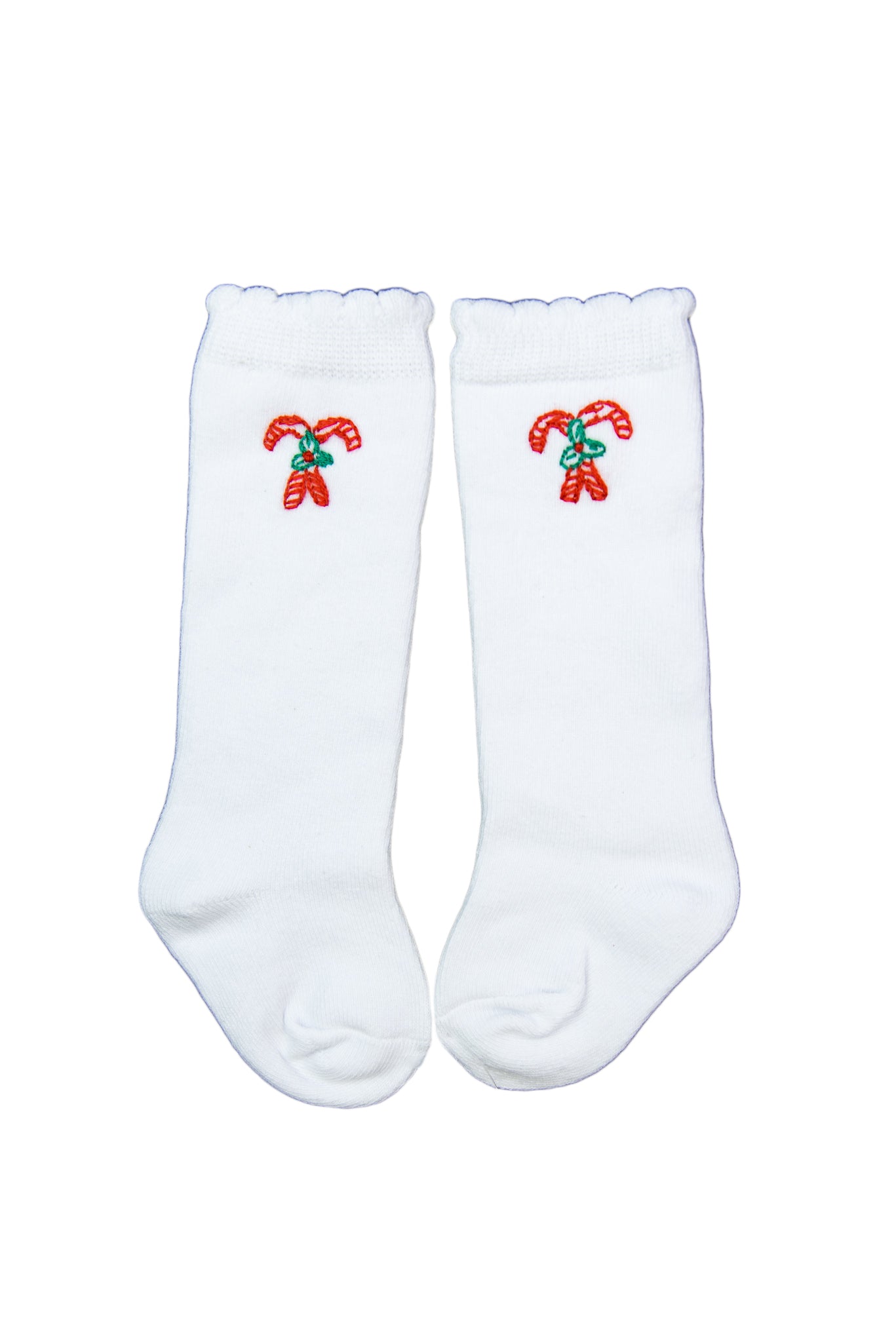 SD Kids Embroidered Candy Cane Socks