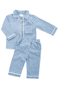 Boys Classic Windowpane PJ Pants Set