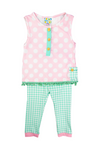 Girls Pink & Mint PJ Pants Set