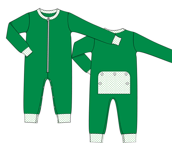 Boys Knit Green Flap Pajama