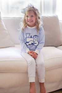 Girls Knit Train Pajamas